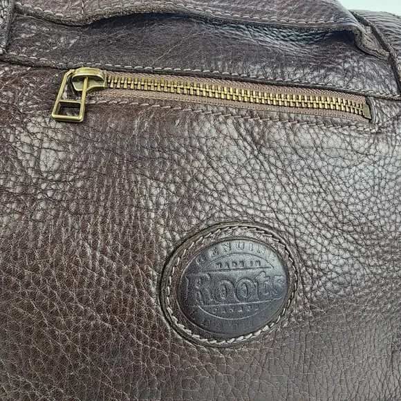 Roots Brown Pebbled Leather Computer Book Bag - Picture 6 of 16